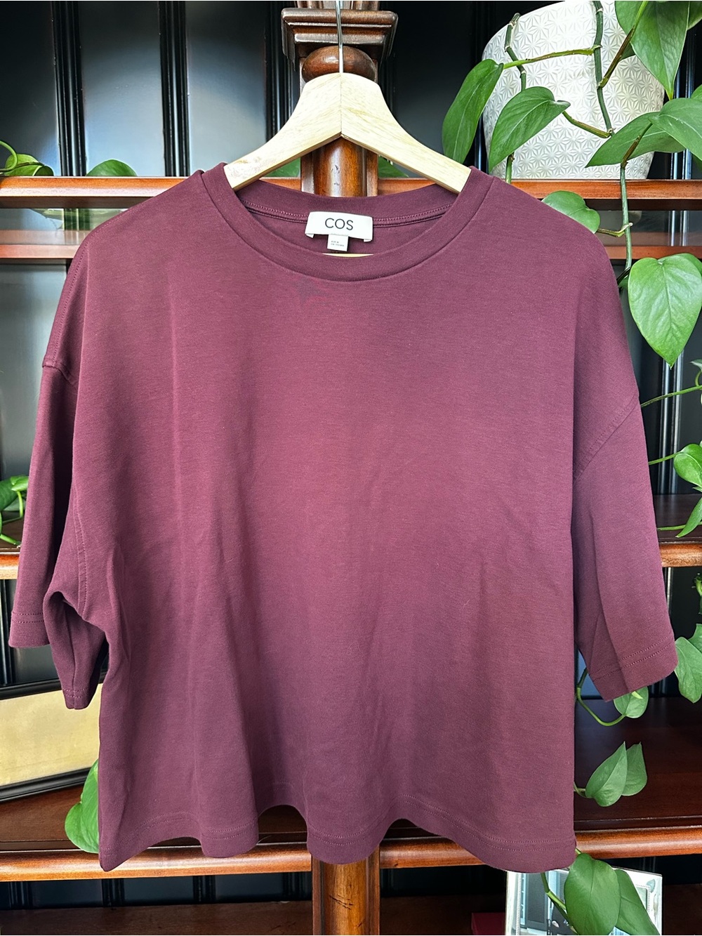 COS Oversized Tee Size Medium Burgundy
